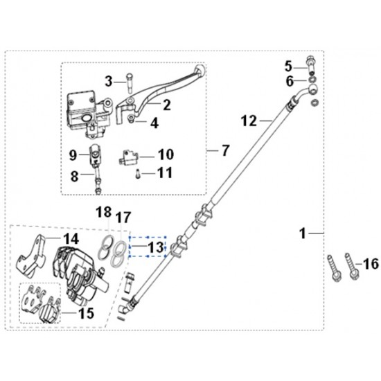 Bremž. Svira. lab.p. (45022T750000) Macis125, Logik125